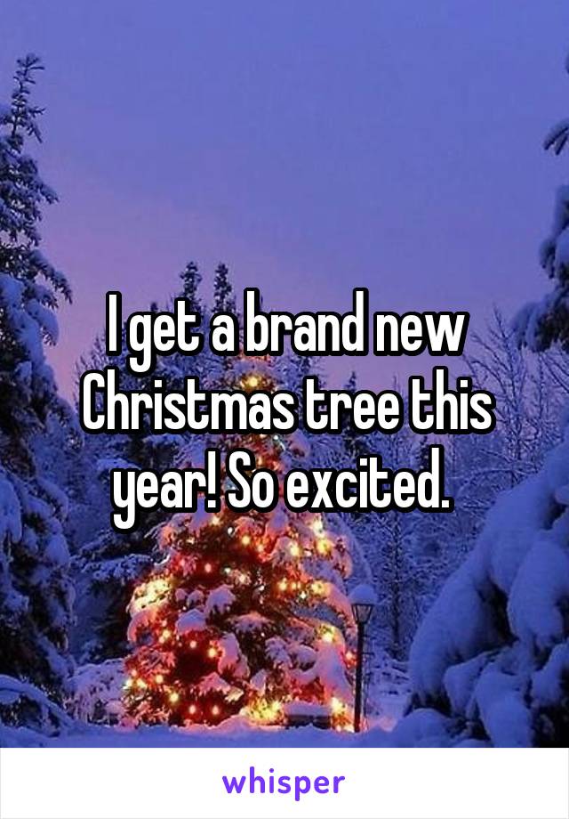 I get a brand new Christmas tree this year! So excited. 