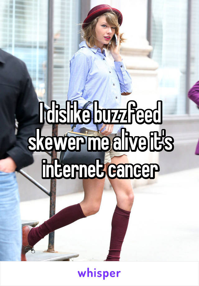 I dislike buzzfeed skewer me alive it's internet cancer