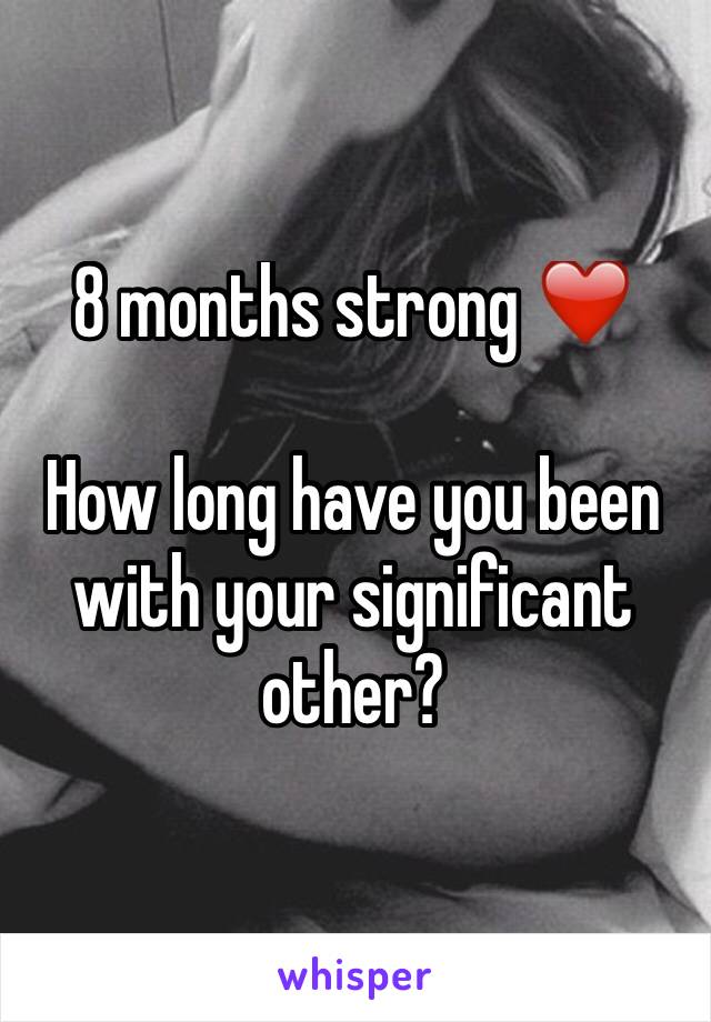 8 months strong ❤️

How long have you been with your significant other?