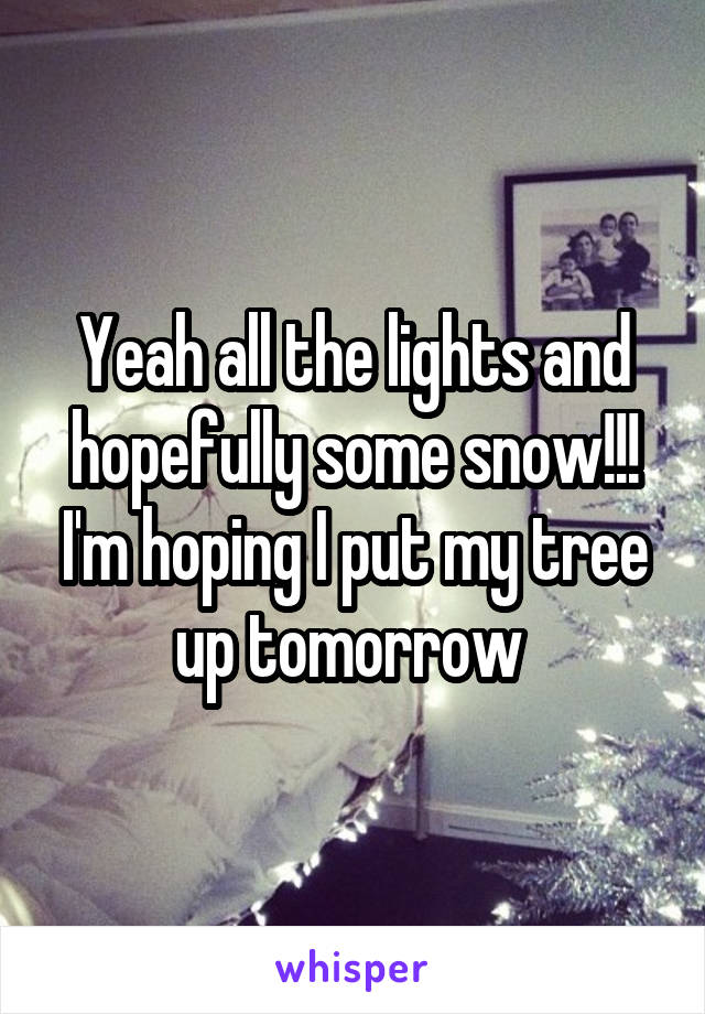 Yeah all the lights and hopefully some snow!!! I'm hoping I put my tree up tomorrow 
