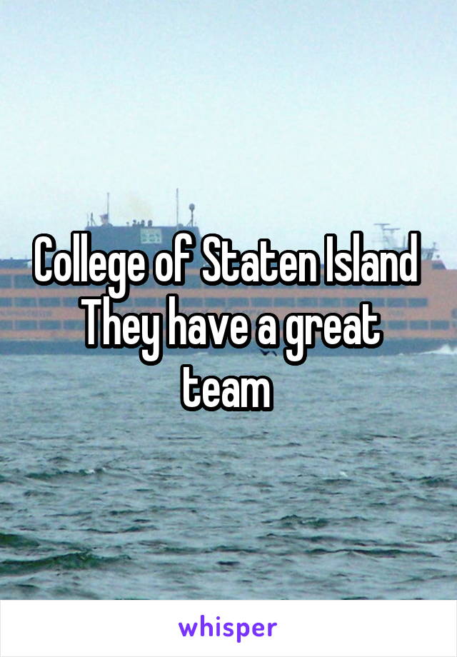 College of Staten Island 
They have a great team 