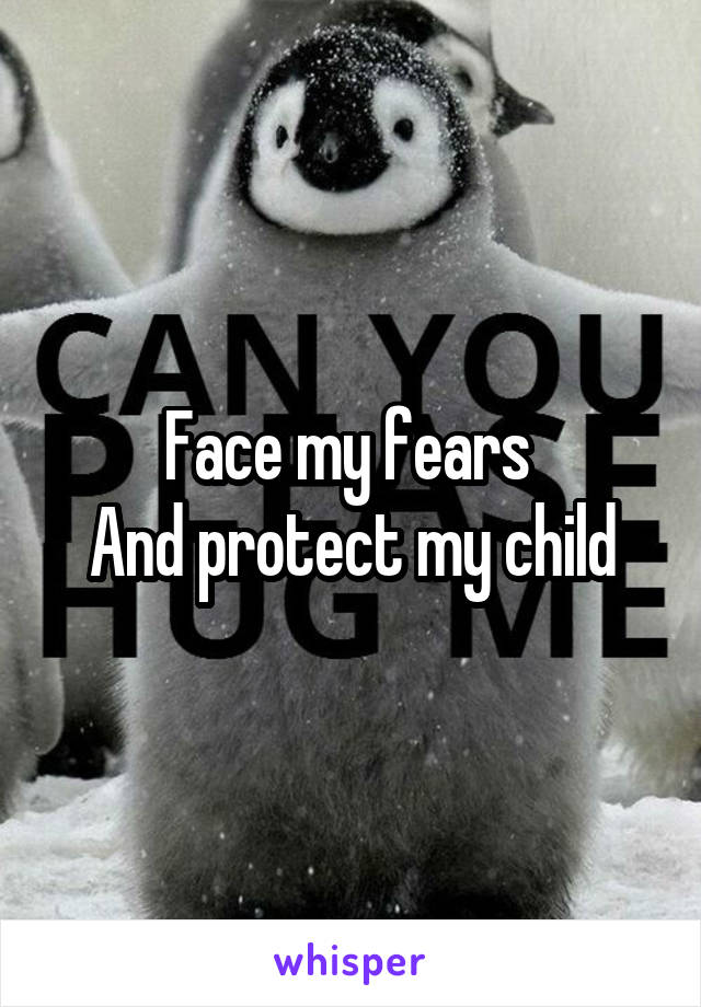 Face my fears 
And protect my child