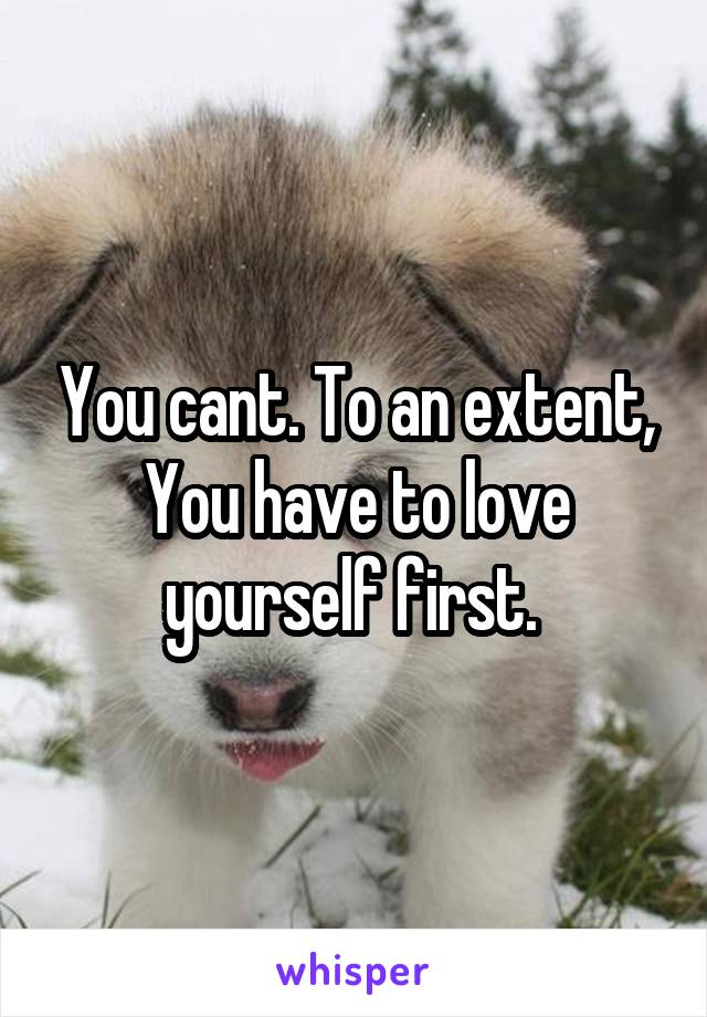 You cant. To an extent, You have to love yourself first. 