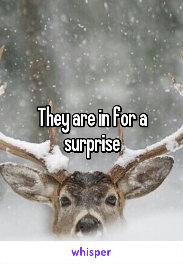 They are in for a surprise
