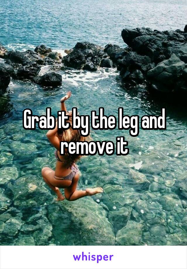 Grab it by the leg and remove it