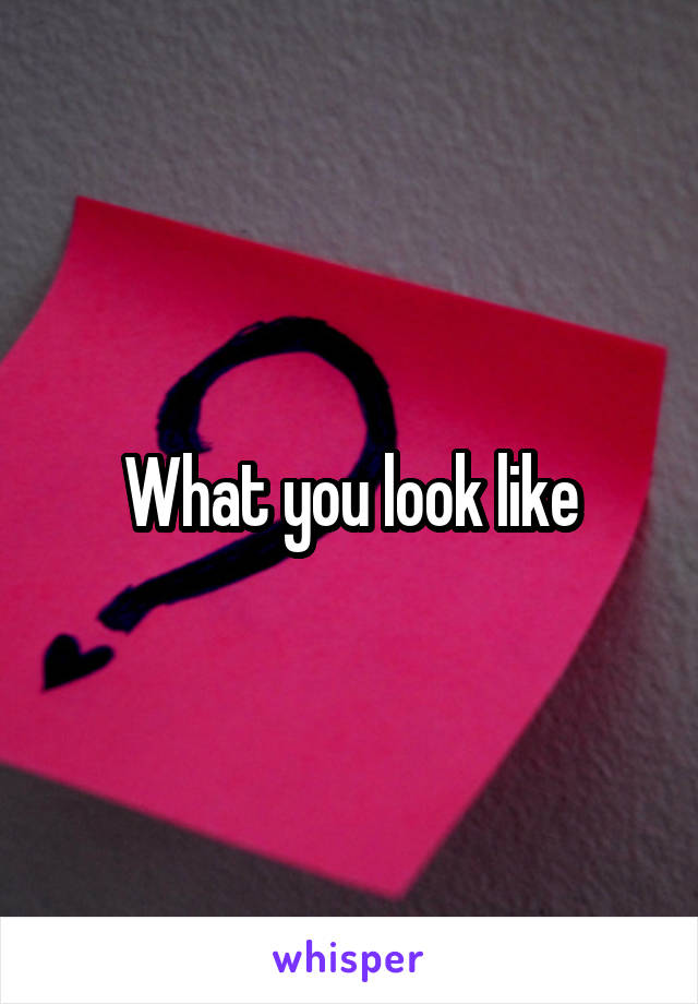 What you look like