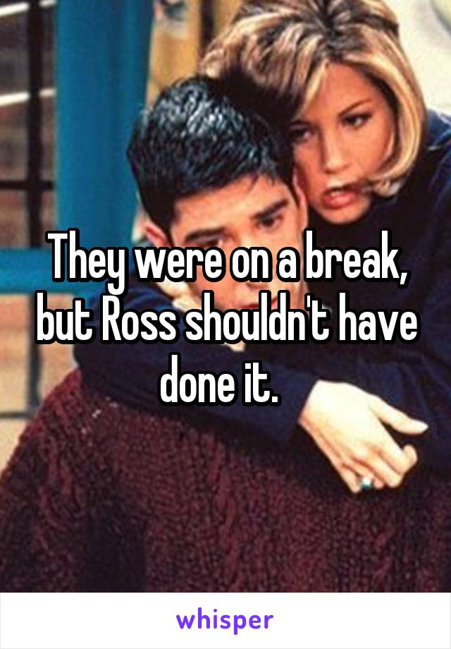 They were on a break, but Ross shouldn't have done it.  