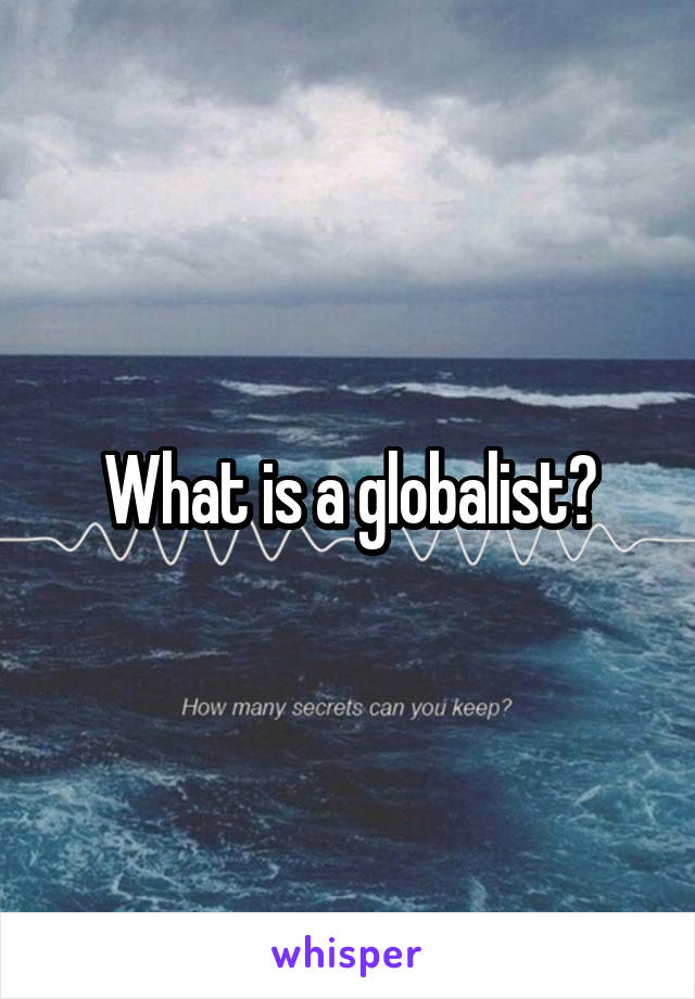 What is a globalist?