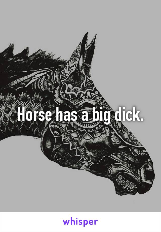 Horse has a big dick.