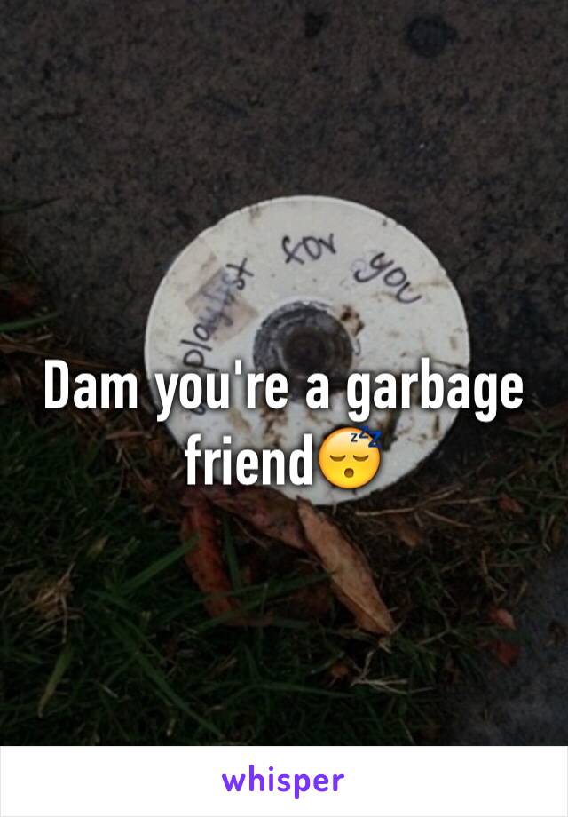 Dam you're a garbage friend😴