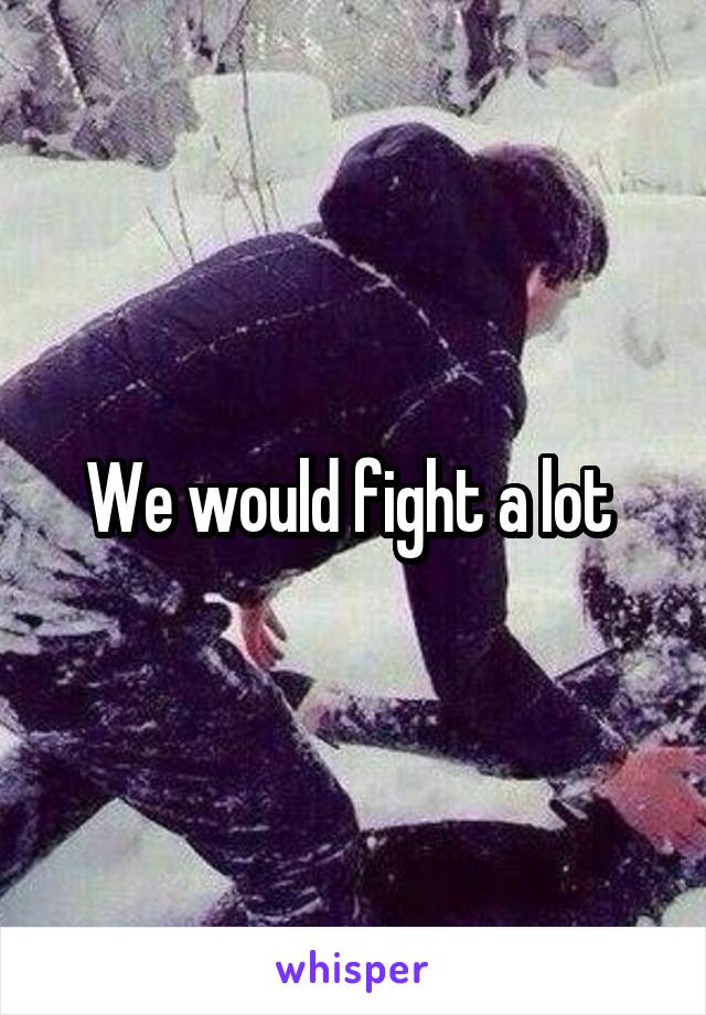 We would fight a lot 