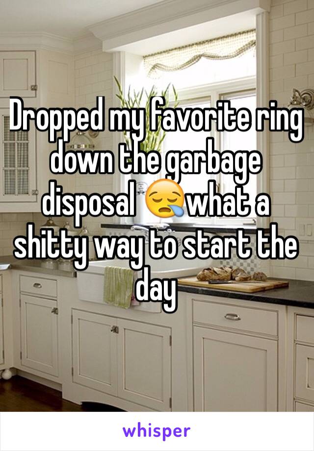 Dropped my favorite ring down the garbage disposal 😪what a shitty way to start the day