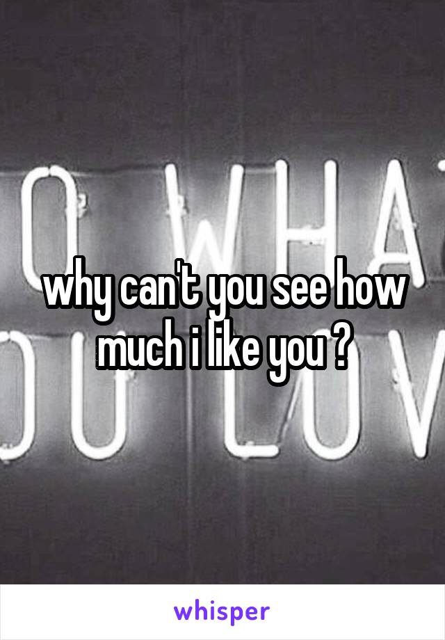 why can't you see how much i like you ?