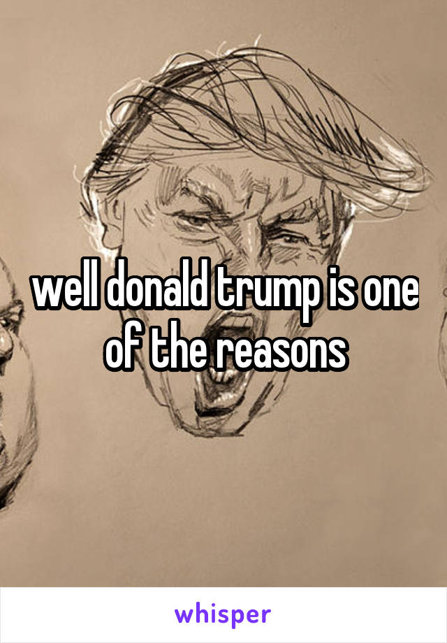 well donald trump is one of the reasons