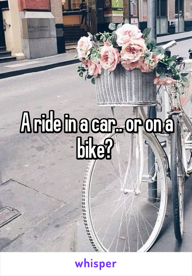 A ride in a car.. or on a bike? 