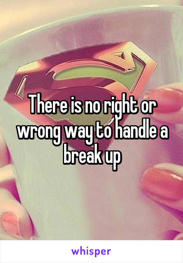 There is no right or wrong way to handle a break up
