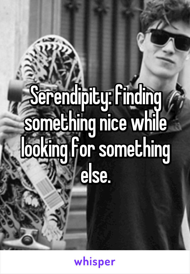 Serendipity: finding something nice while looking for something else.