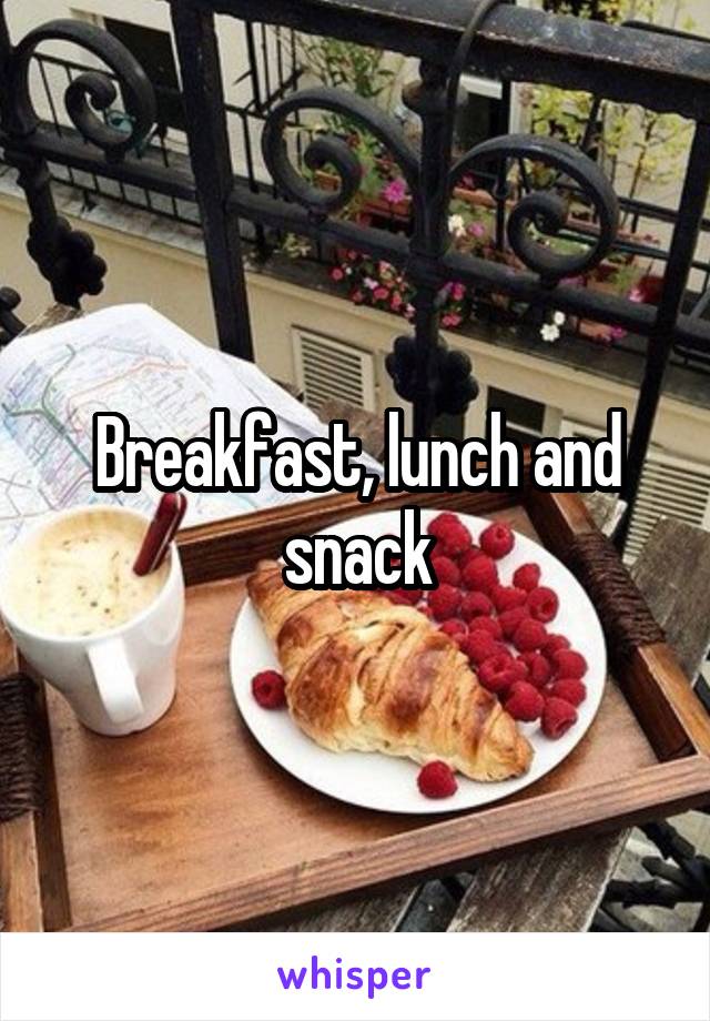 Breakfast, lunch and snack