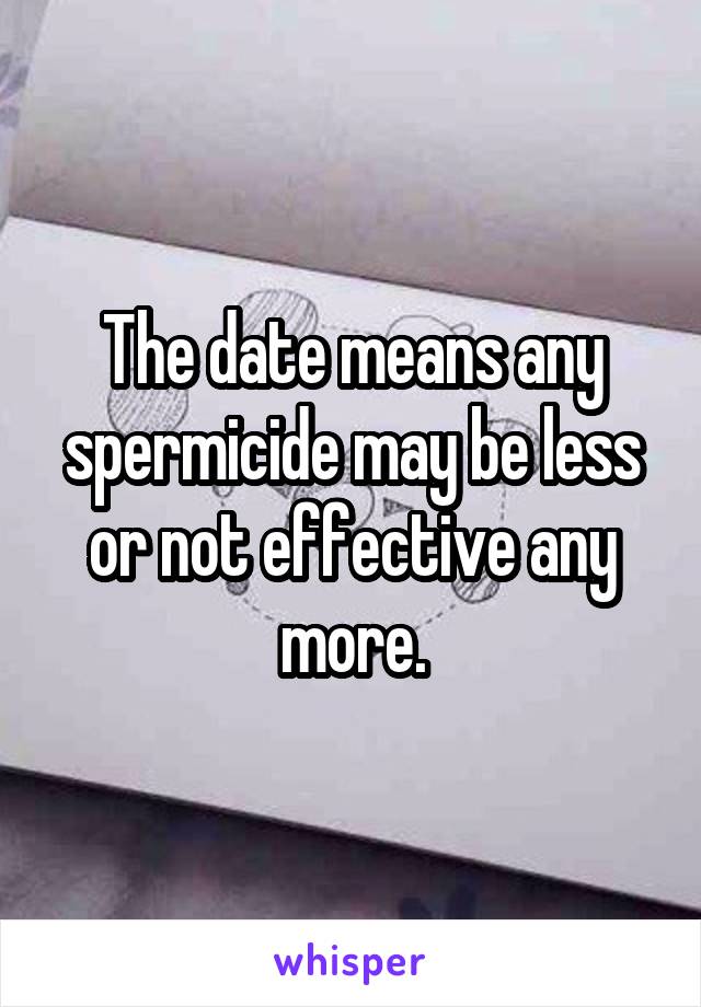 The date means any spermicide may be less or not effective any more.