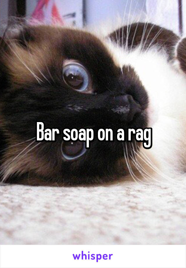 Bar soap on a rag
