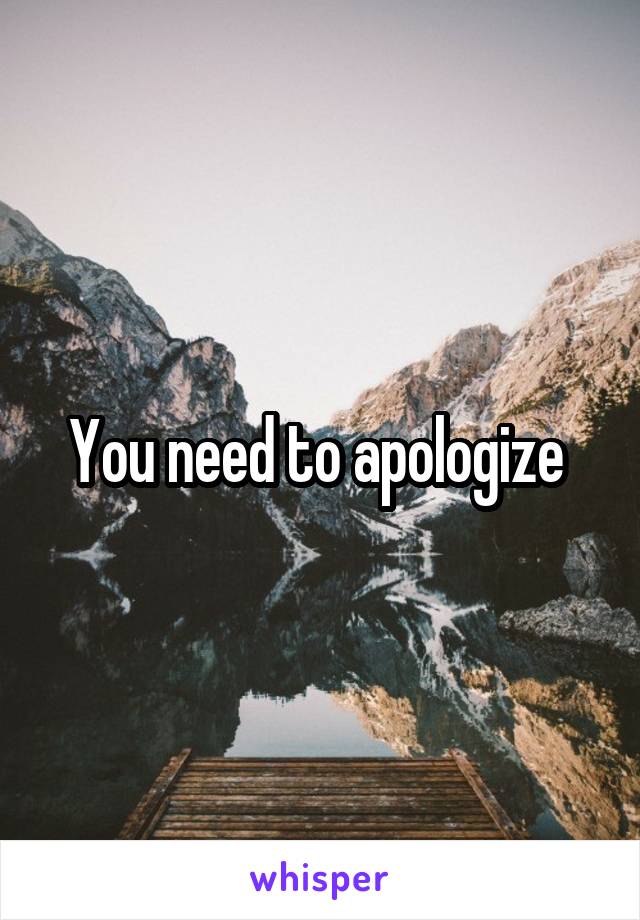 You need to apologize 