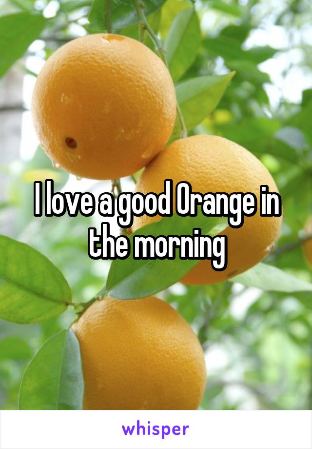 I love a good Orange in the morning