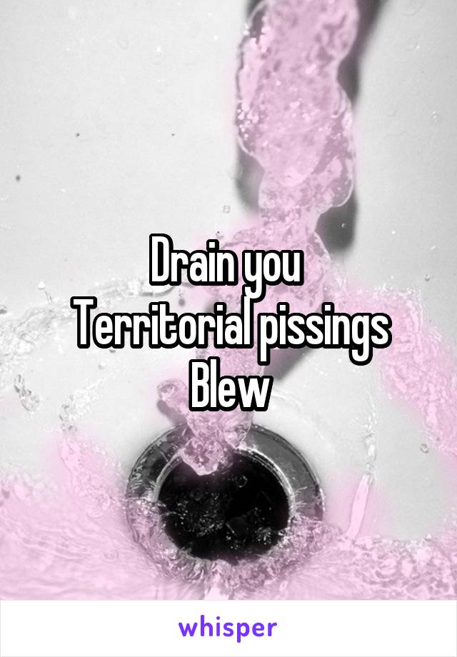 Drain you 
Territorial pissings
Blew