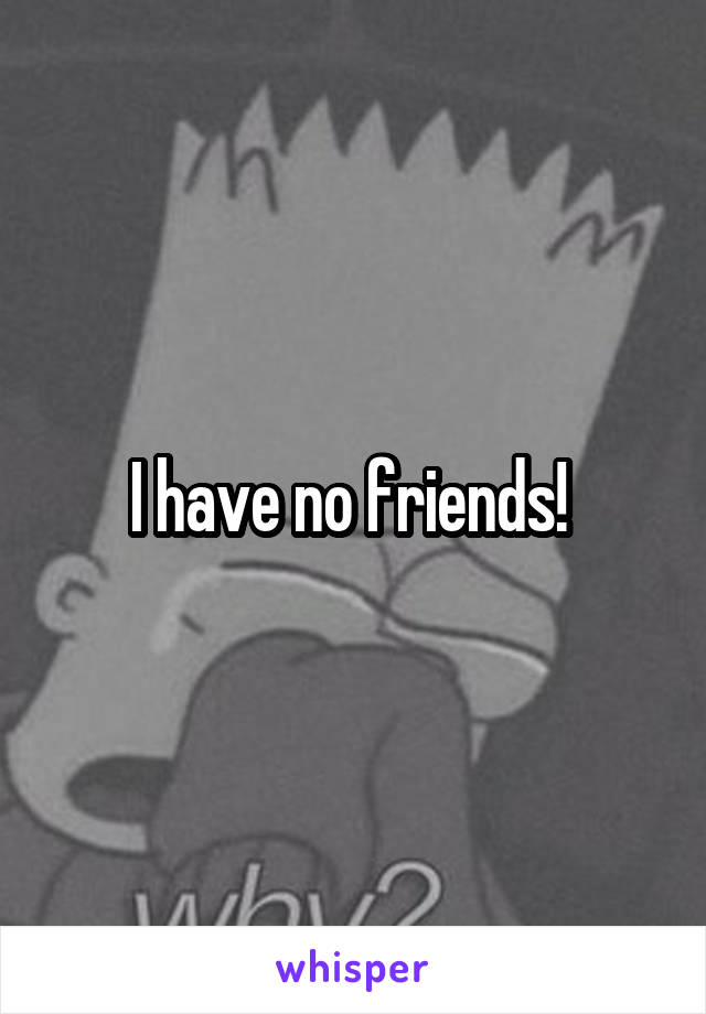 I have no friends! 