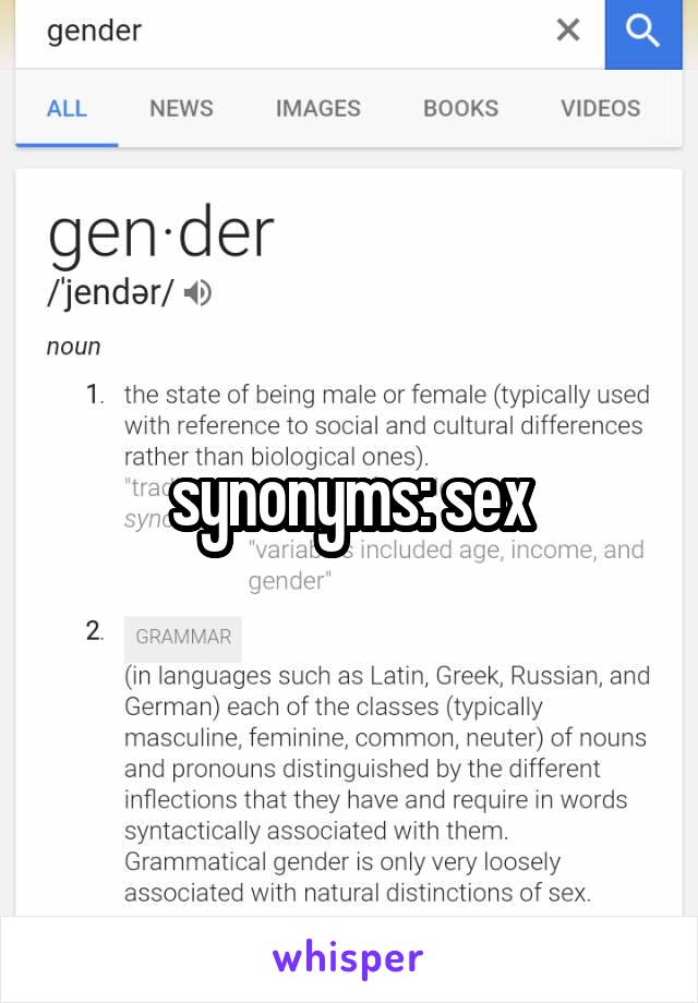 synonyms: sex