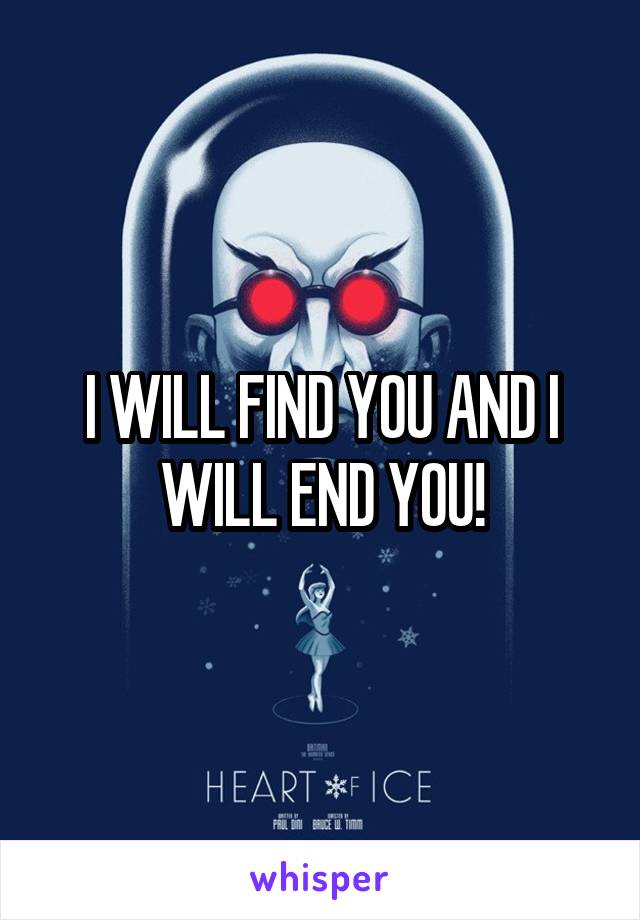I WILL FIND YOU AND I WILL END YOU!