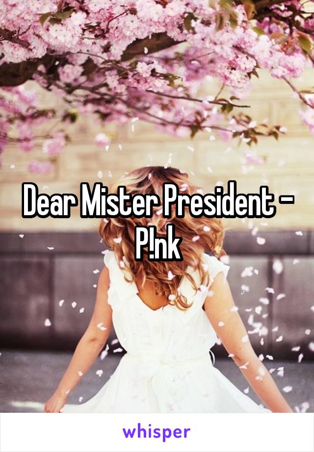 Dear Mister President - P!nk