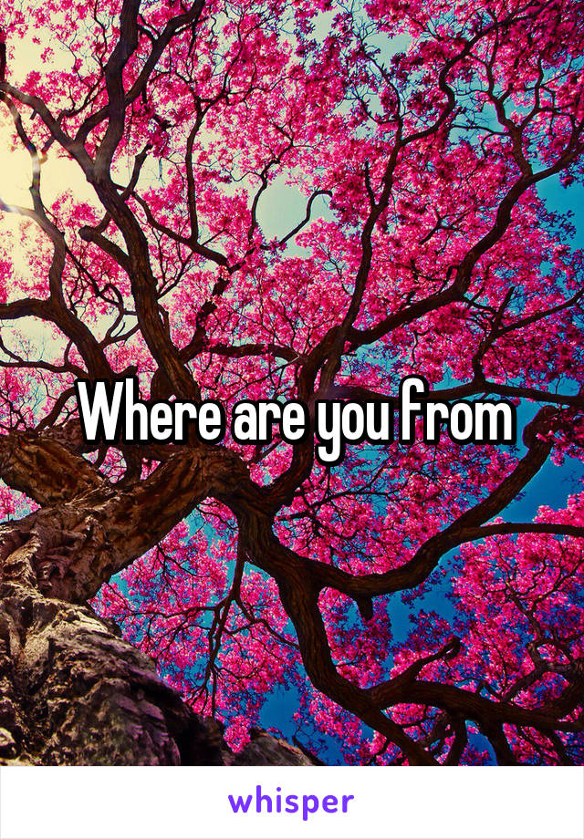 Where are you from