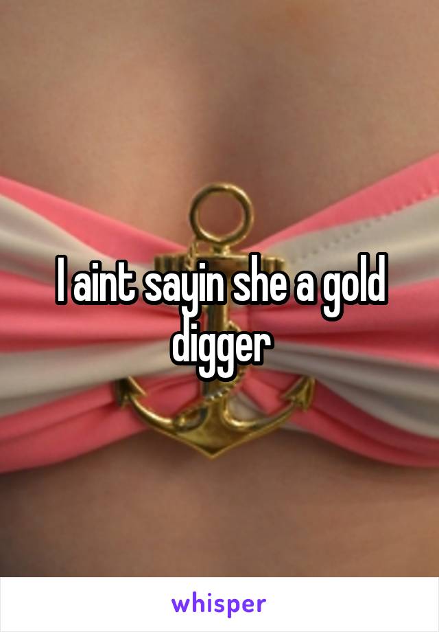 I aint sayin she a gold digger