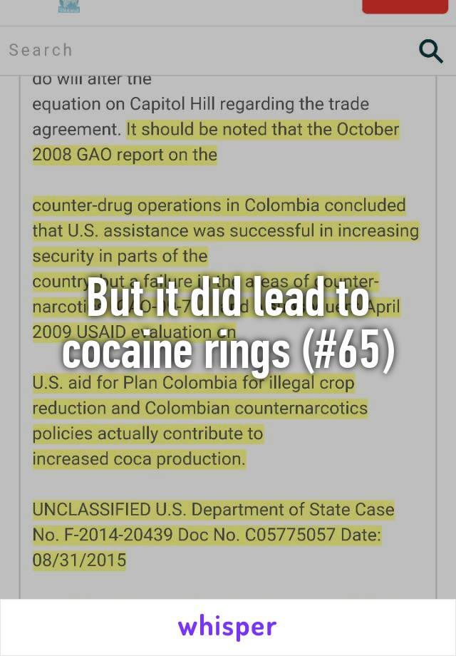 But it did lead to cocaine rings (#65)