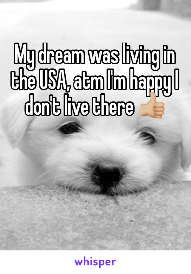 My dream was living in the USA, atm I'm happy I don't live there 👍🏼