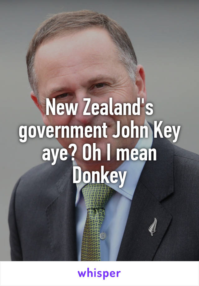 New Zealand's government John Key aye? Oh I mean Donkey