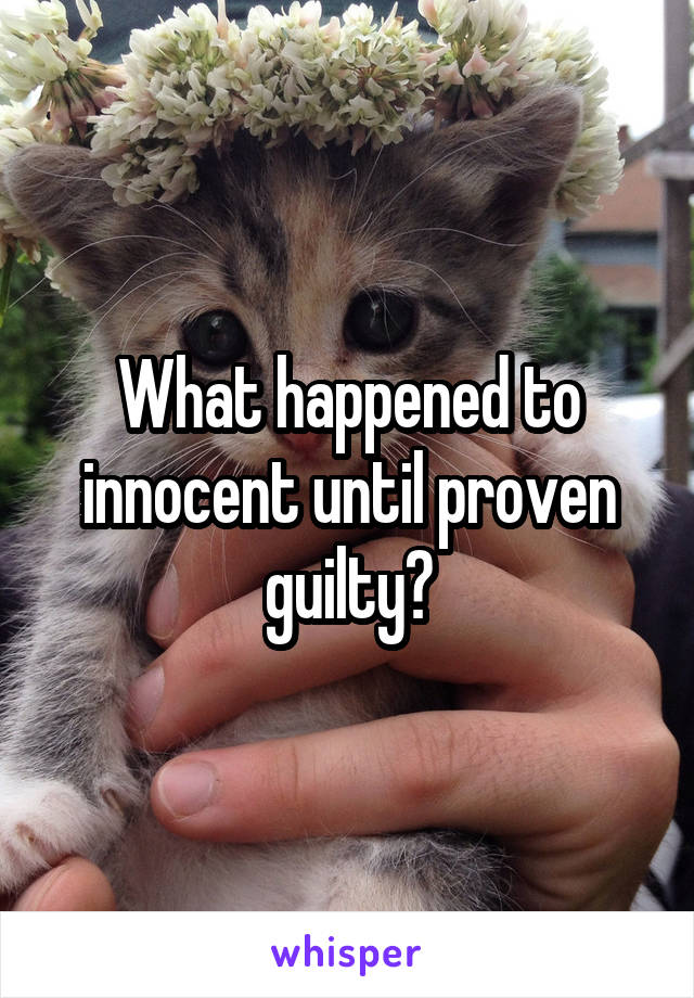 What happened to innocent until proven guilty?