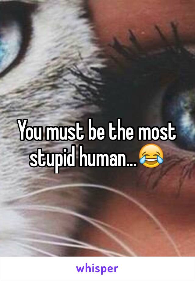 You must be the most stupid human...😂