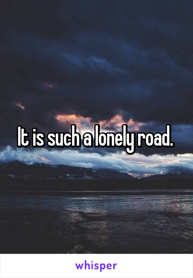 It is such a lonely road. 