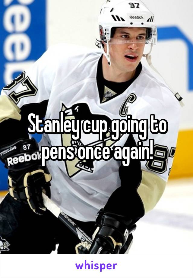 Stanley cup going to pens once again!