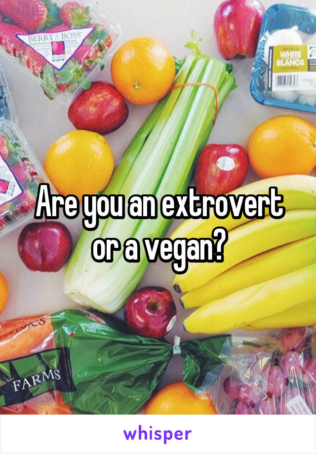 Are you an extrovert or a vegan?