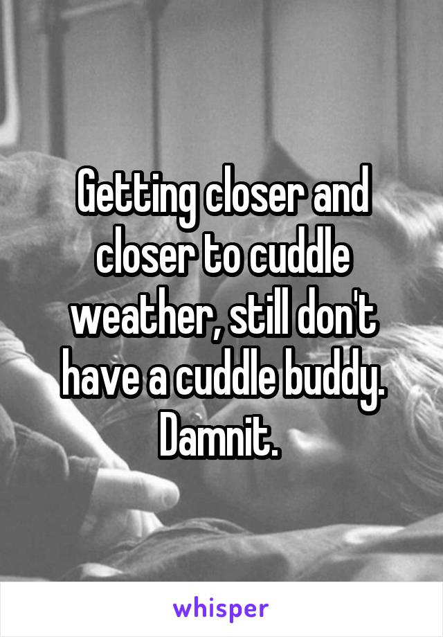 Getting closer and closer to cuddle weather, still don't have a cuddle buddy. Damnit. 