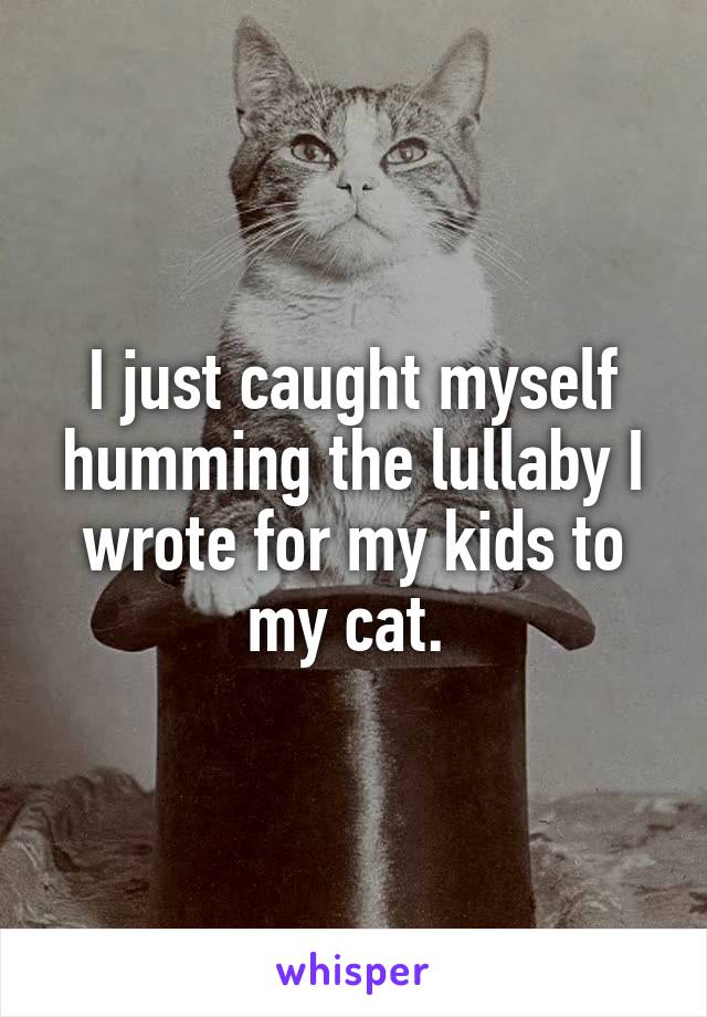I just caught myself humming the lullaby I wrote for my kids to my cat. 