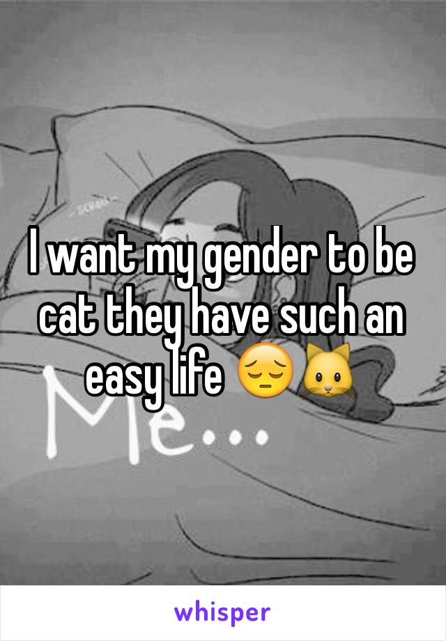 I want my gender to be cat they have such an easy life 😔🐱