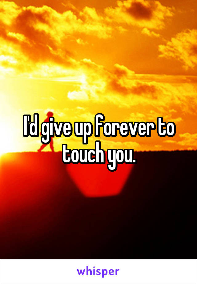 I'd give up forever to touch you.