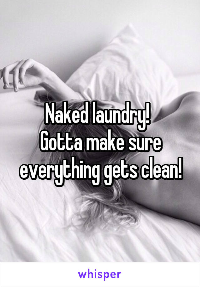 Naked laundry!  
Gotta make sure everything gets clean!