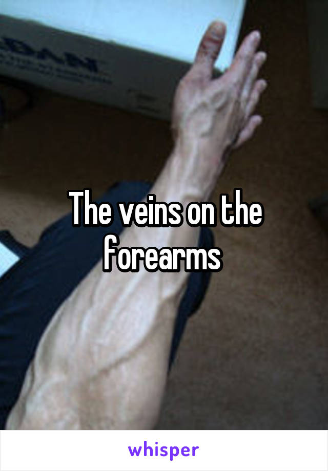 The veins on the forearms 