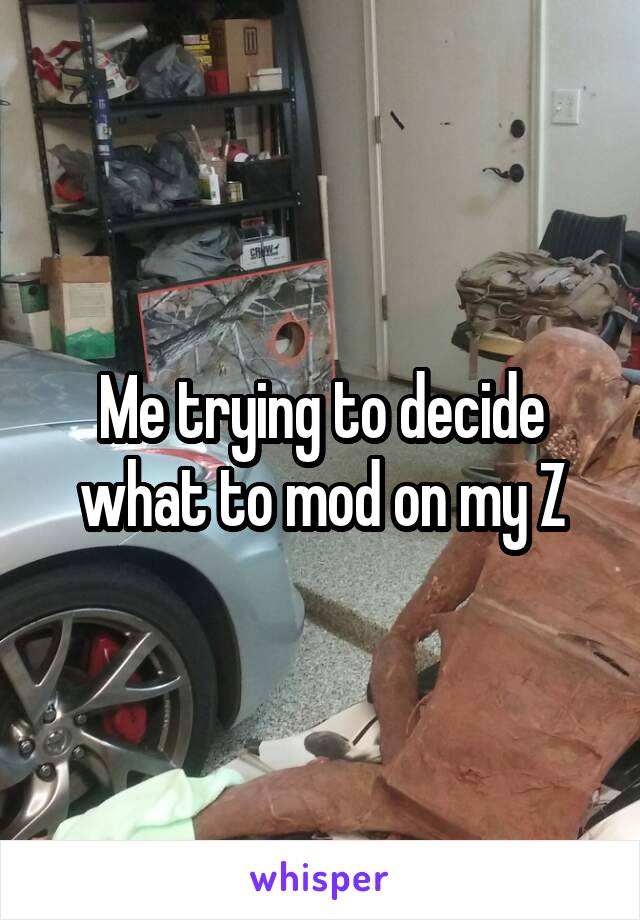 Me trying to decide what to mod on my Z