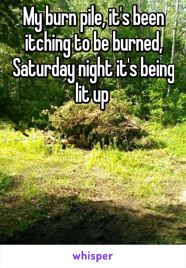 My burn pile, it's been itching to be burned, Saturday night it's being lit up 





