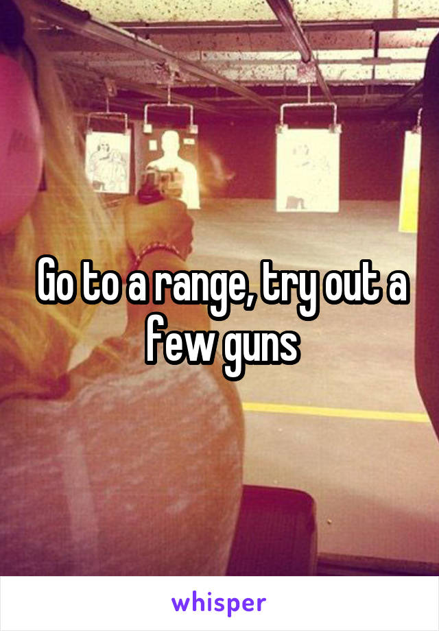 Go to a range, try out a few guns